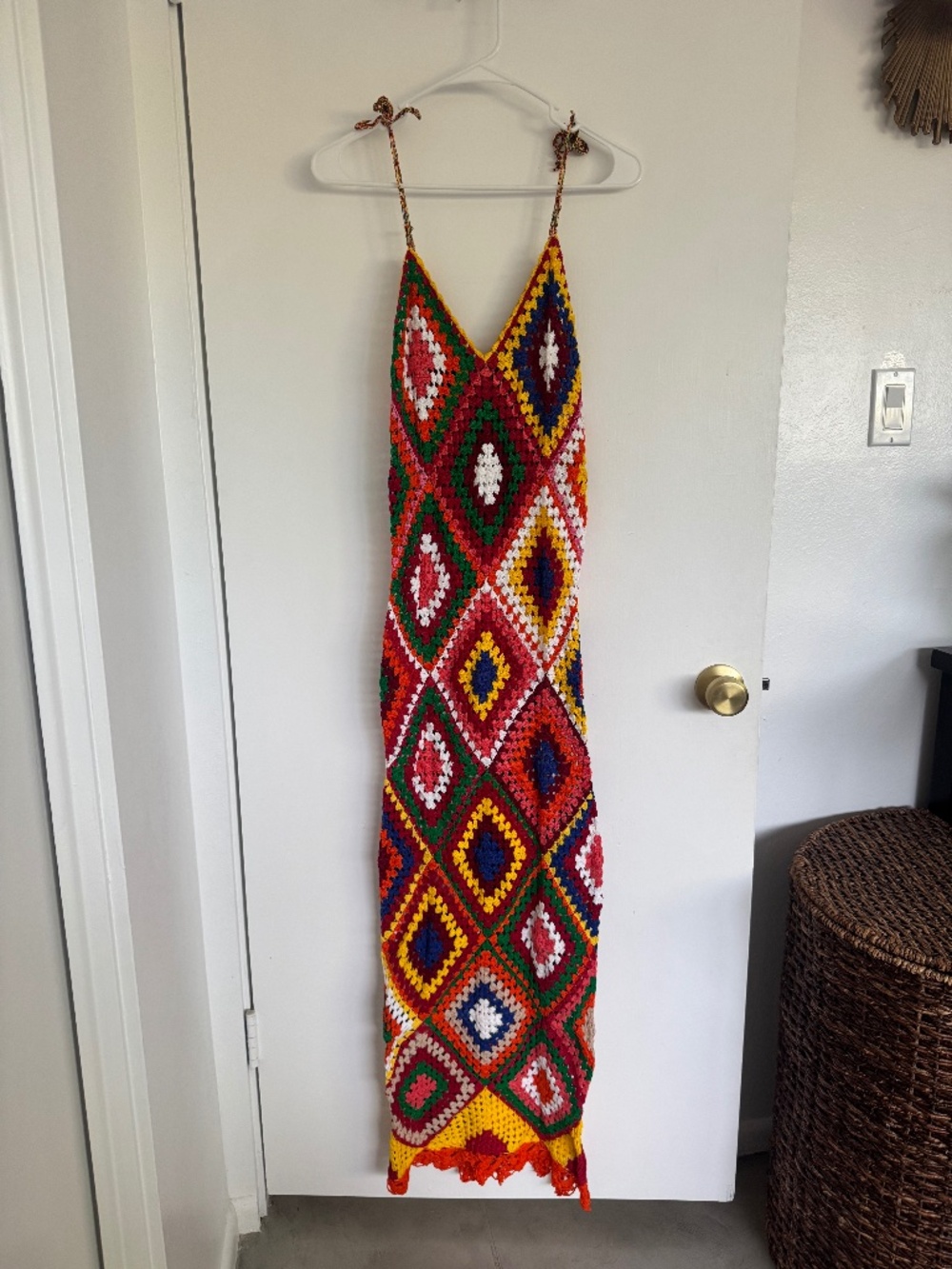 Handmade Crochet Maxi Dress Boho Festival Tulum One Size